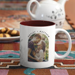 Script Engagement Photo Better Together Custom Two-tone Coffee Mug at Zazzle