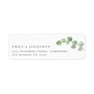 Script Eucalyptus Informal Return Name Address Label
