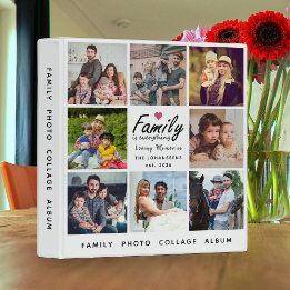 Script Family is Everything 8 Photo Collage Album 3 Ring Binder