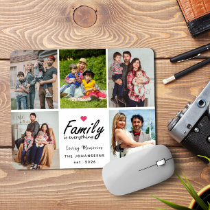 Script Family is Everything Photo Collage Keepsake Mouse Pad