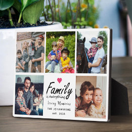 Script Family is Everything Photo Collage Keepsake Plaque