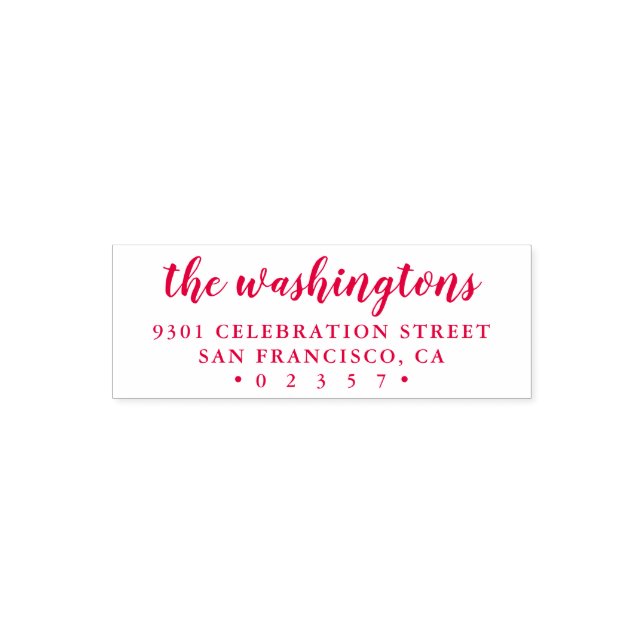Script Family Name Custom Return Address Self-inking Stamp (Design)