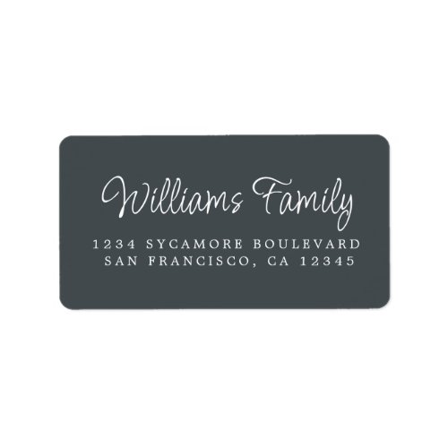 Script Family Name Off_Black Return Address Label