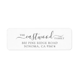 Script Family Name Return Address Label