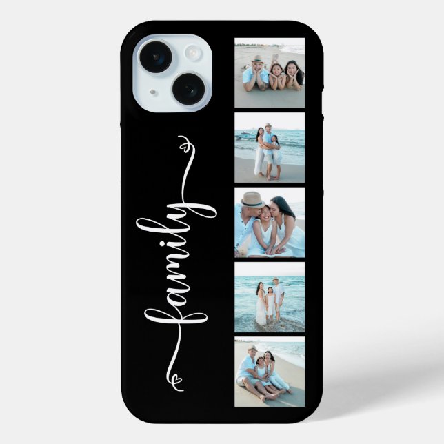 Script Family Photo Black Case-Mate iPhone Case (Back)