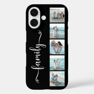 Script Family Photo Black iPhone 16 Case