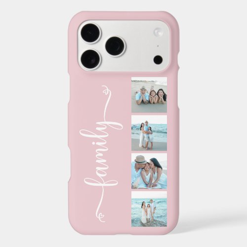 Script Family Photo Blush Pink iPhone 17 Pro Max Case