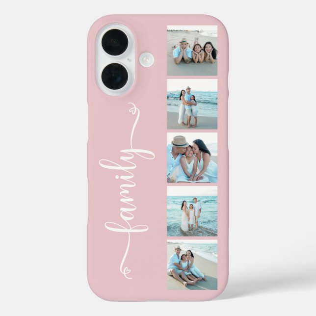 Script Family Photo Blush Pink Case-Mate iPhone Case (Back)
