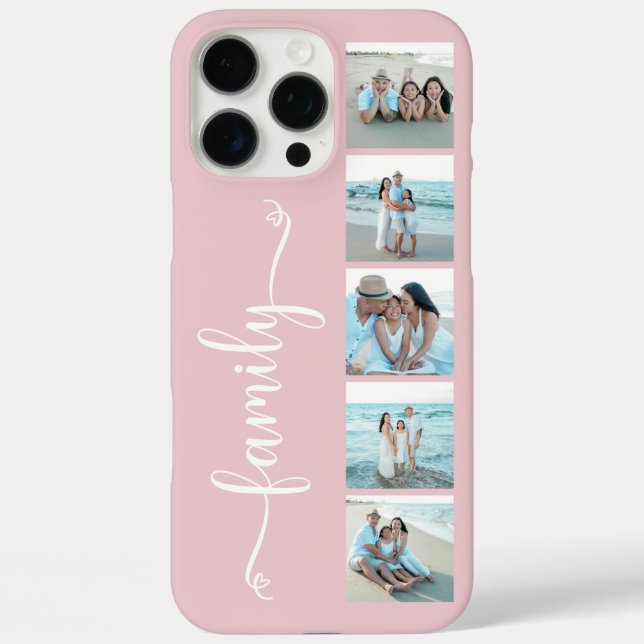 Script Family Photo Blush Pink Case-Mate iPhone Case (Back)