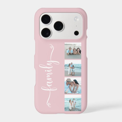 Script Family Photo Blush Pink iPhone 17 Pro Case