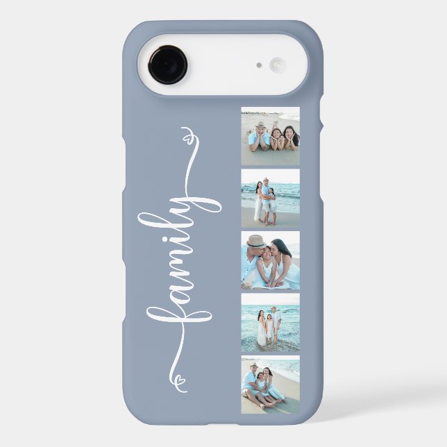 Script Family Photo Dusty Blue Case-Mate iPhone Case (Back)