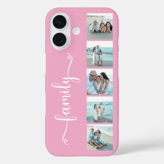 Script Family Photo Pink Case-Mate iPhone Case (Back)