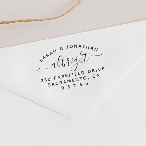 Script Family Signature Married Couple Address Rubber Stamp