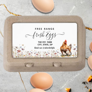 Script Farmhouse Watercolor Egg Carton Label