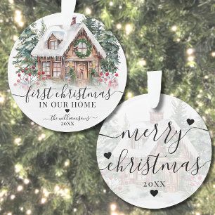 Script First Christmas New Home Ornament