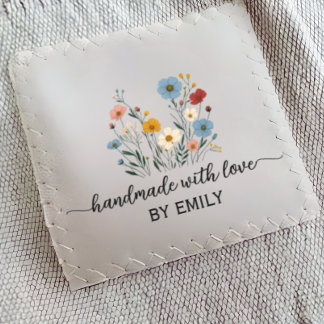 Script Floral clothing label for handmade items Grosgrain Ribbon