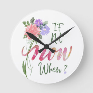 Script Floral wall Round Clock