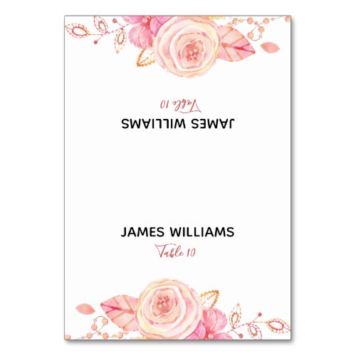 Script Floral Wedding Place Cards