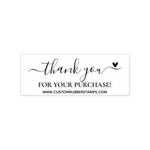 Script Flourish Thank you for purchase heart Rubber Stamp