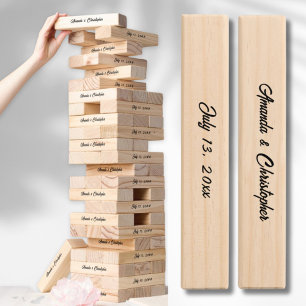 Script Font Custom Wedding Topple Tower Game