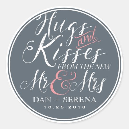 Script Font New Mr And Mrs Wedding Favor Sticker