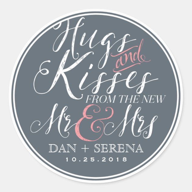 Script Font New Mr And Mrs Wedding Favor Sticker