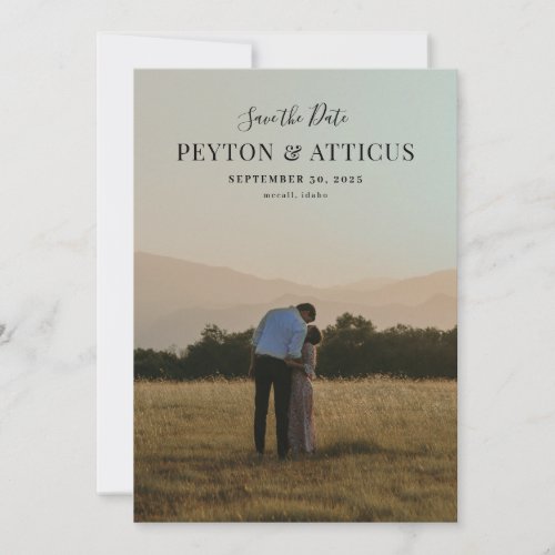 Script Font Vertical Photo Save the Date