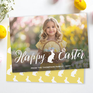 Script Font With Bunny Motif Easter Photo Template