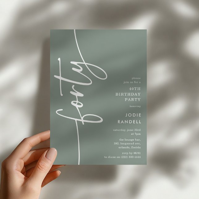 Script Forty' 40th Birthday Invitation (Creator Uploaded)