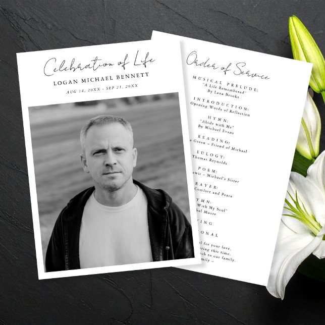 Script Funeral Memorial Order of Service Photo Program (Creator Uploaded)
