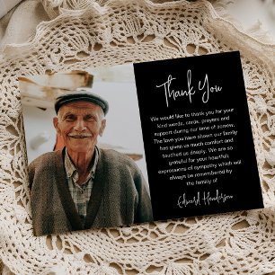 Script Funeral Photo Sympathy Thank You Card