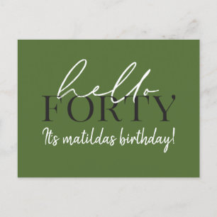 Script & geometric 40th birthday invitation