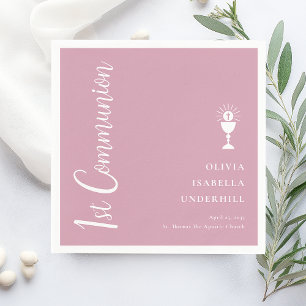Script Girls 1st Communion Napkins