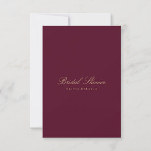 Script Gold & Burgundy Bridal Shower Invitation