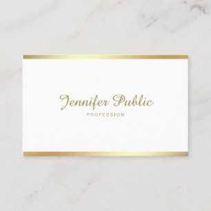 Script Gold Calligraphy Modern Sophisticated Plain Business Card