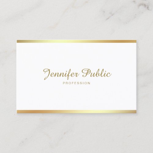 Script Gold Calligraphy Modern Sophisticated Plain Business Card