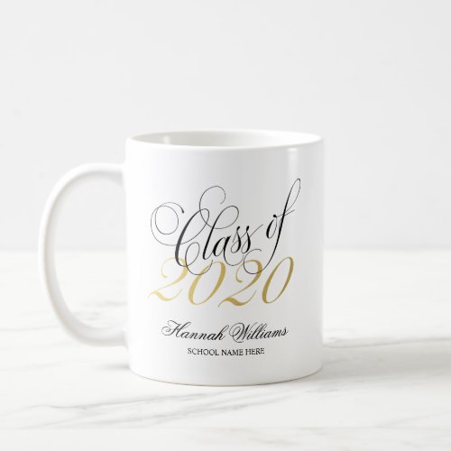 Script Gold Class of 2020 Graduation Coffee Mug