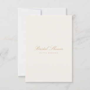 Script Gold & Ivory Bridal Shower Invitation