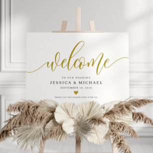 Script Gold Welcome Sign Foam Board