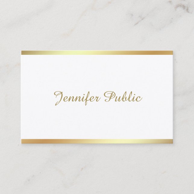 Script Golden Calligraphy Elegant Smart Modern Business Card (Front)