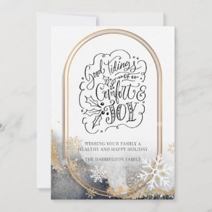 Script Good Tidings Of Comfort And Joy Christmas Holiday Card