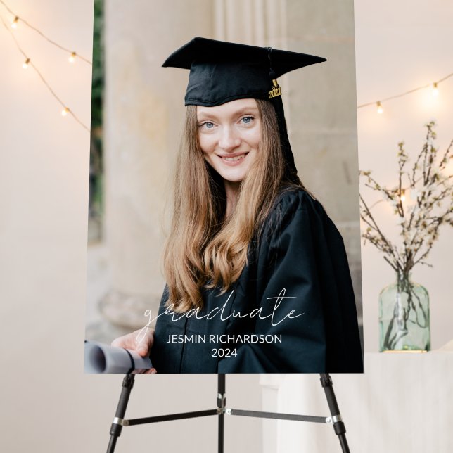 Script Grad Celebration Photo Foam Board (In Situ (Stand))
