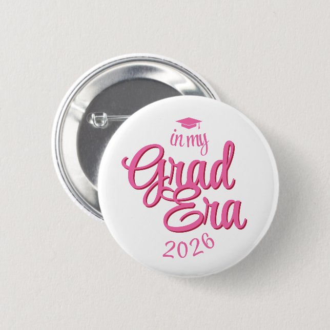 Script Grad Era Custom Year Graduation Button (Front & Back)