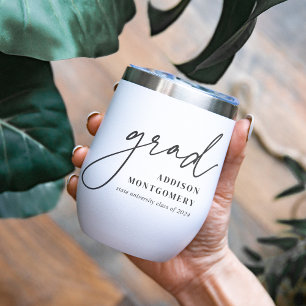 Script Grad Personalized Class of 2025 Graduation Thermal Wine Tumbler
