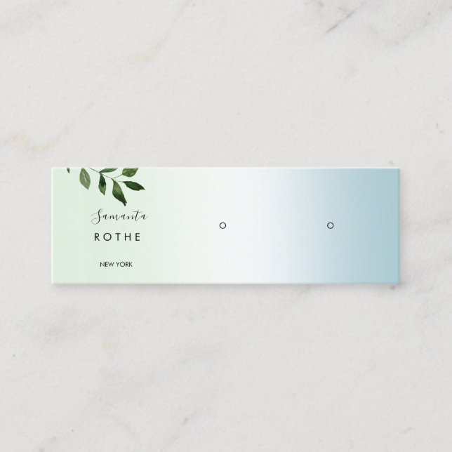 Script Gradient Stud Earring Mini Mini Business Ca Card (Front)