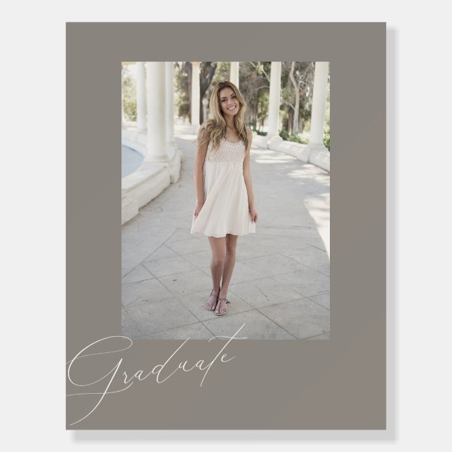 Script Graduate Aesthetic Announcement Sign (Front)