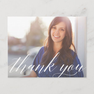 Script Graduate Photo Thank You Note Card
