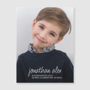 Script Graduation Photo Announcement Magnetic Card