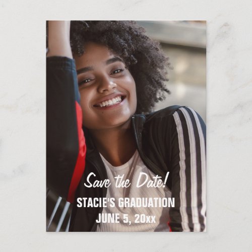 Script Graduation Save the Date Photo Postcard