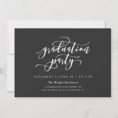 Script Graduation Simple 3 Photo Collage Party Inv Invitation (Back)